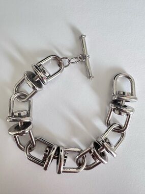 White House Black Market Silver Link Toggle Bracelet